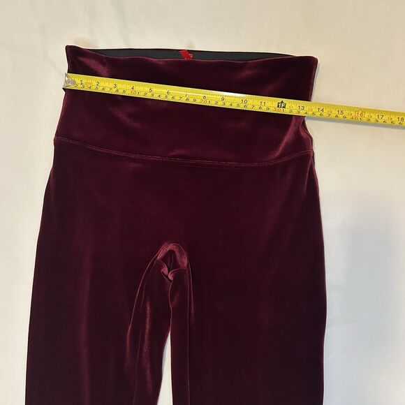 Spanx Velvet Leggings High Waisted Red Burgundy - Size XL - Picture 6 of 11